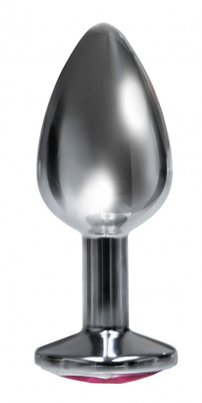 The 9's the Silver Starter Bejeweled Stainless  Steel Plug - Pink