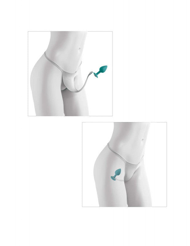 Hookup Panties Crotchless Secret Gem - White - Small - Large