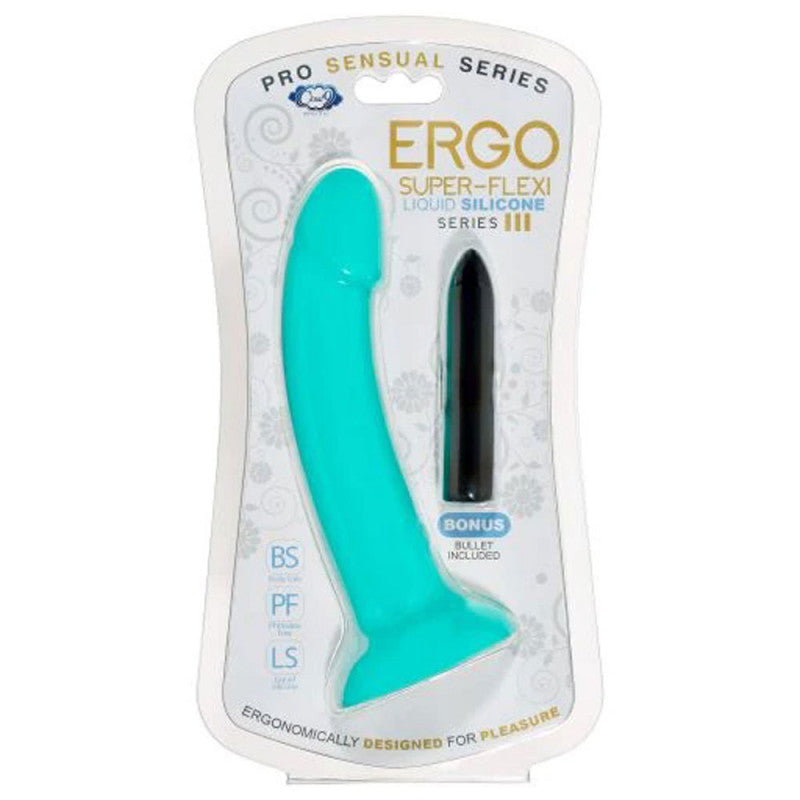 Ergo Super Flexi III  Soft and Flexible Liquid Silicone With Vibrator - Teal