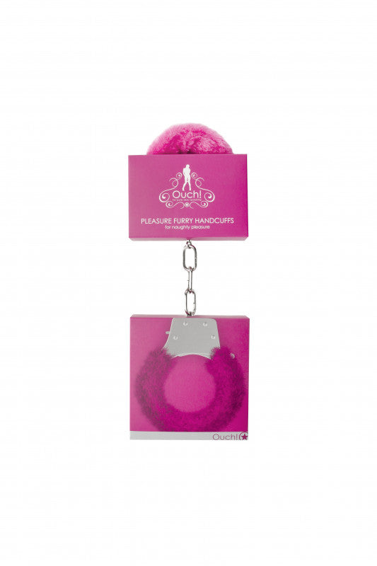 Pleasure Furry Handcuffs - Pink