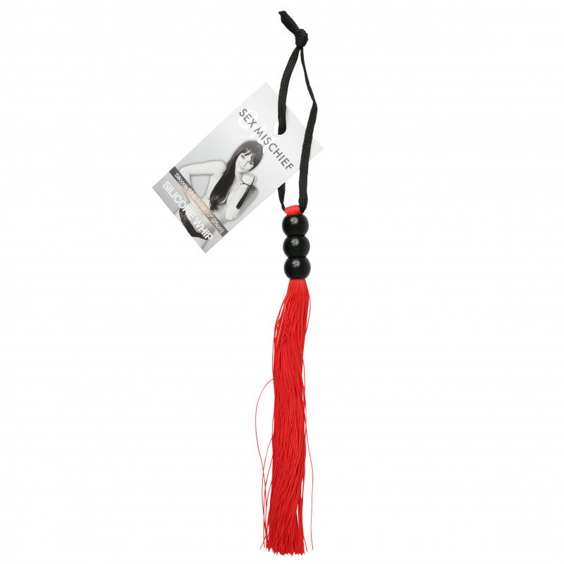 Sex and Mischief Rubber Whip Small 10-Inch - Red