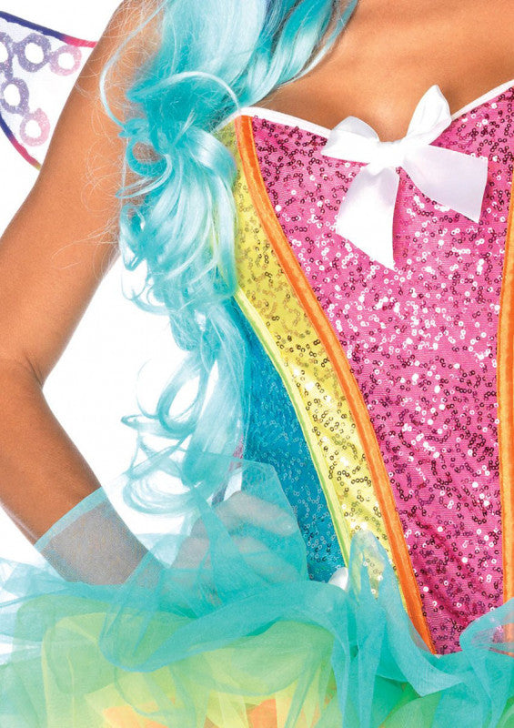 Rainbow Sequin Corset - Small