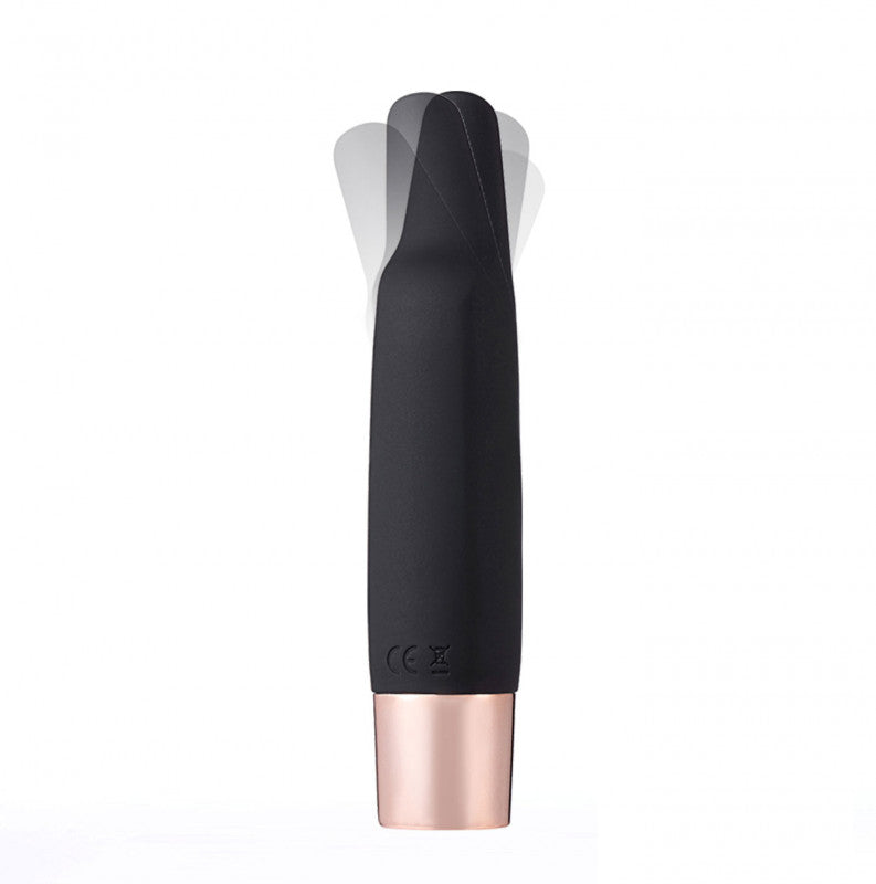 Aspen 15-Function Rechargeable Wireless FlickeRing Tip Vibrator - Black