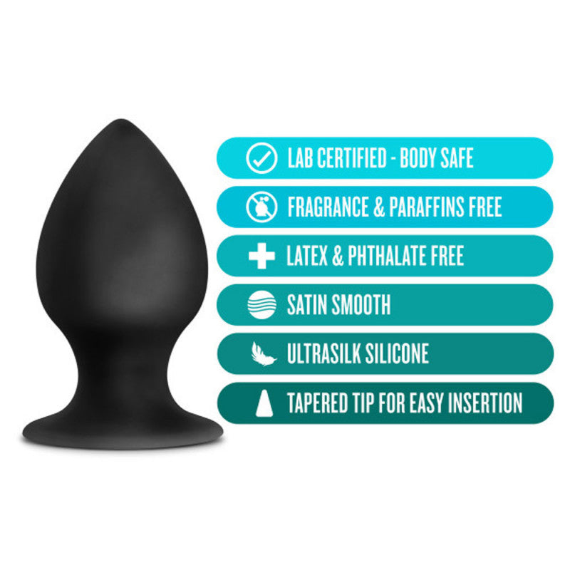 Anal Adventures - Platinum - Silicone Anal Stout  Plug  - Large - Black