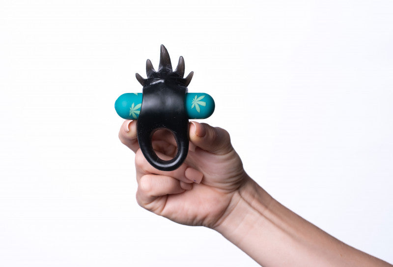 Ziggy Pot Leaf USB Rechargeable Vibratiing Erection  Ring - 420 Series