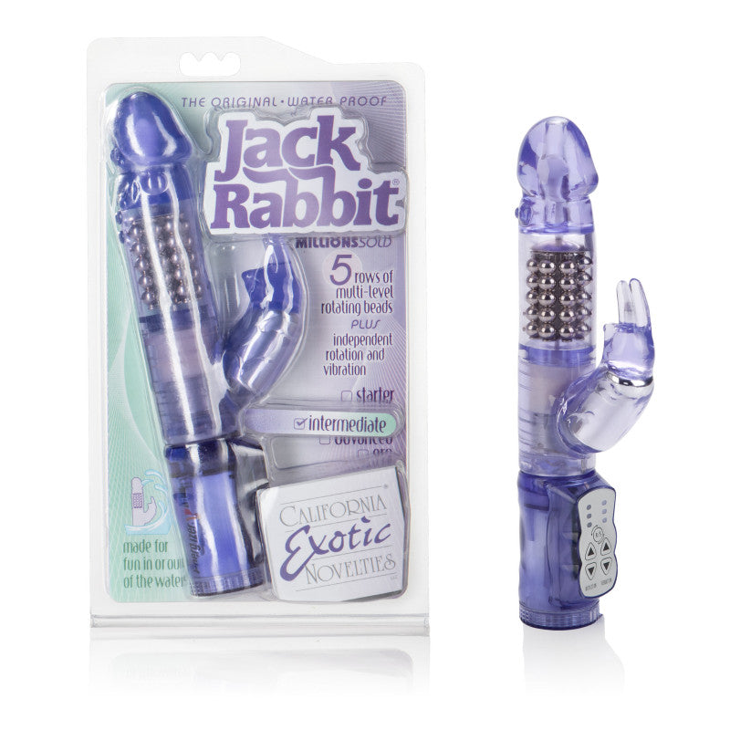 Waterproof Jack Rabbit – 5-Row Rotating Shaft & Vibrating Ears (Purple)