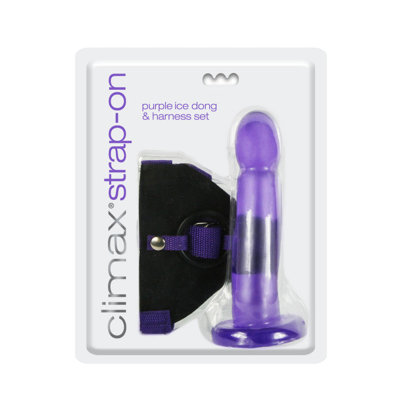 Climax Strap-on - Purple Ice Dong &amp; Harness Set