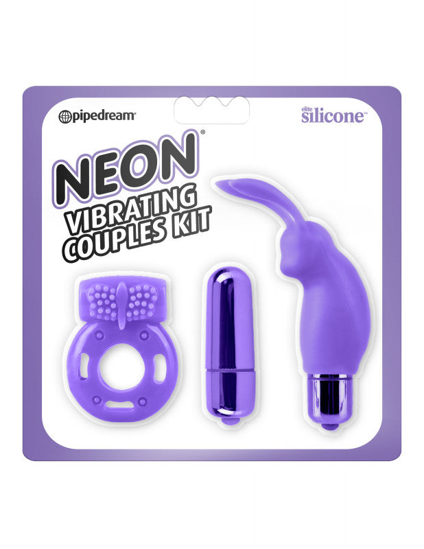 Neon Vibrating Couples Kit - Purple