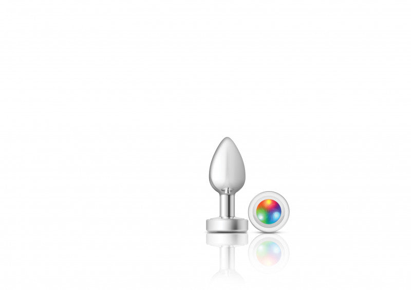 Cheeky Charms - Silver Metal Butt Plug - Light Up - Small