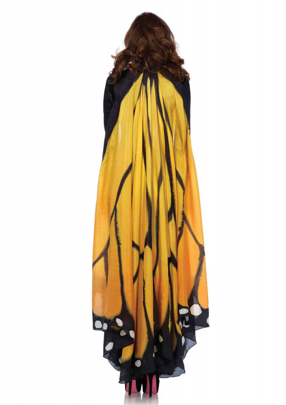Festival Butterfly Wing Halter Cape - Orange/  Black - One Size