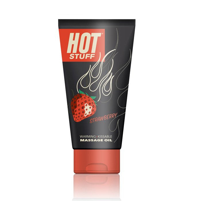 Hot Stuff Warming Massage Oil - Strawberry - 6 Fl. Oz. Tube