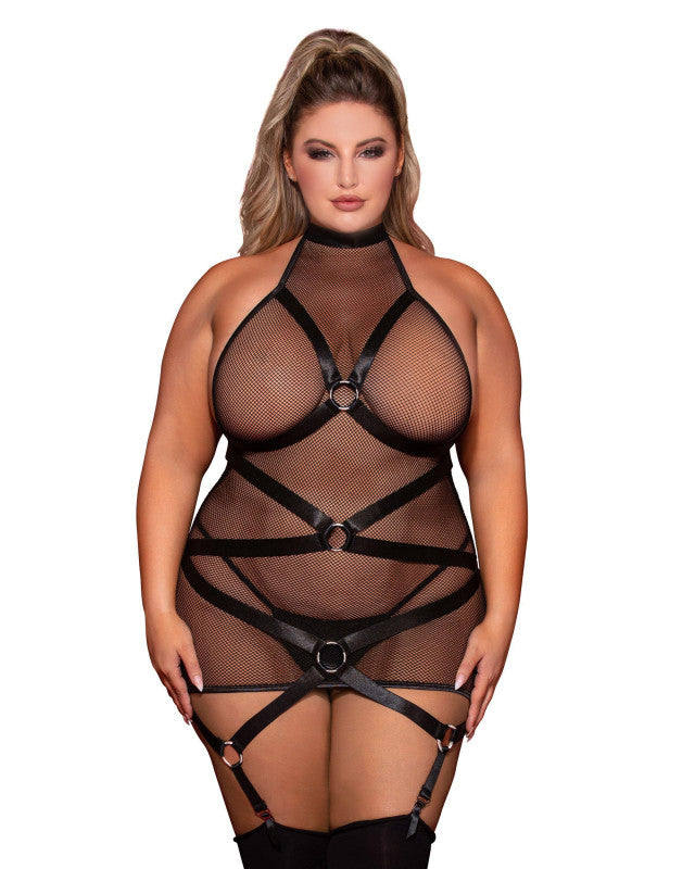 Garter Slip - Queen Size - Black