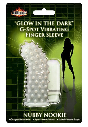 Glow-in-the-Dark Vibrating Nubby Nookie Finger Sleeve