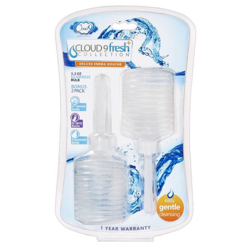 Cloud 9 Fresh + Portable Anal Enema Douche Squeeze Bulb 2 Pack 3.3oz