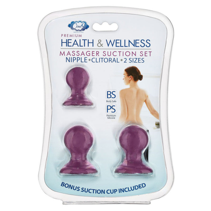 Cloud 9 Health and Wellness Nipple and Clitoral Massager Suction Set - Purple