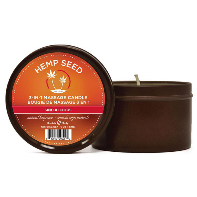 3-in-1 Massage Candle Sinfulicious With Hemp 6oz