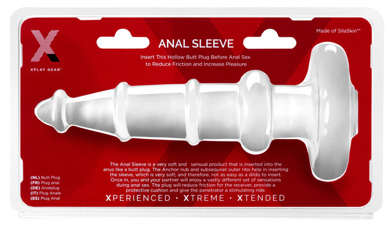 Xplay Anal Sleeve Plug 7.0 Inch - Clear
