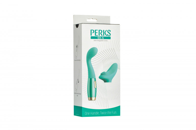 Perks Ex-4 G-Spot Vibrator and Clitoral Stimulator - Aqua