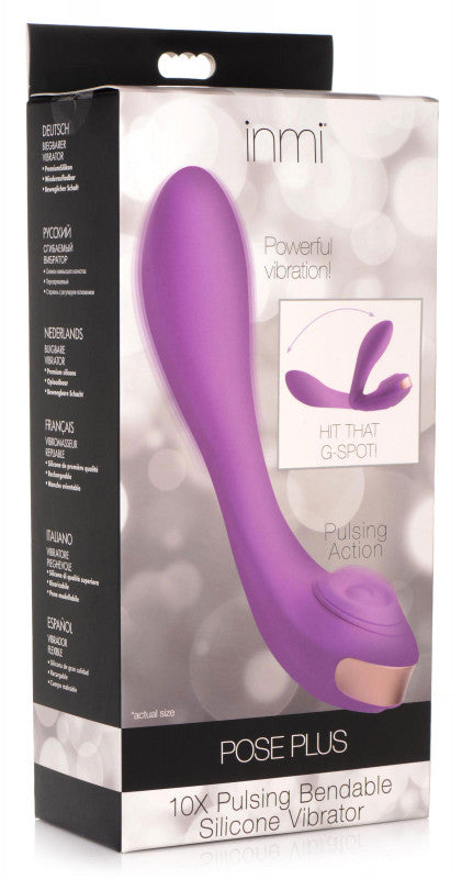 Pose Plus - 10x Pulsing Bendable Silicone Vibrator - Purple