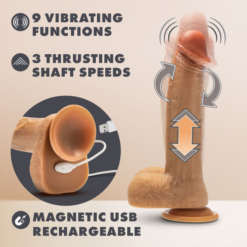 Dr. Skin Silicone Remote - Dr. Phillips - 8.5 Inch  Thrusting  - Tan