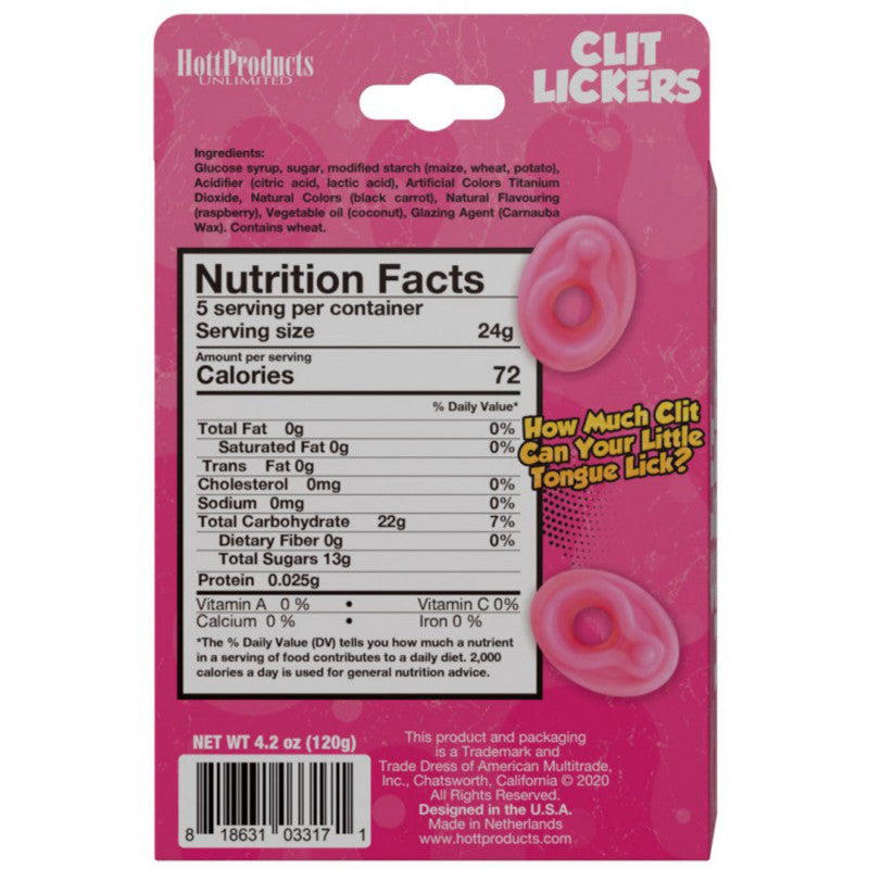 Lickers Gummies Raspberry Flavors 4.2oz