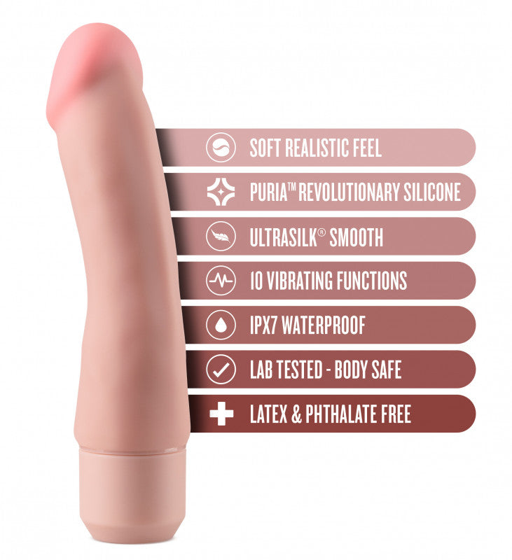 Dr. Skin Silicone  Dr. Steve - 7 Inch Vibrating  - Beige