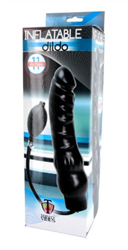 Inflatable 11-Inch Super Dong - Black