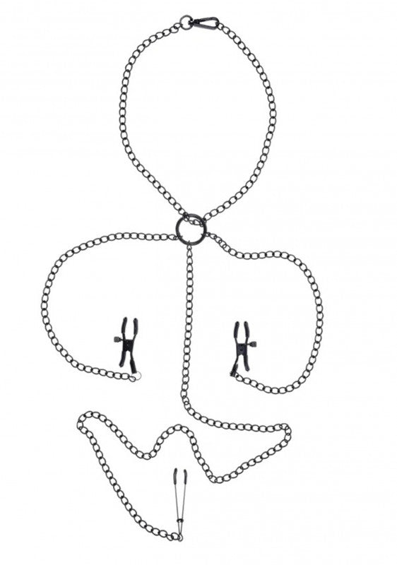 Saffron Nipple to Clit Set - Black