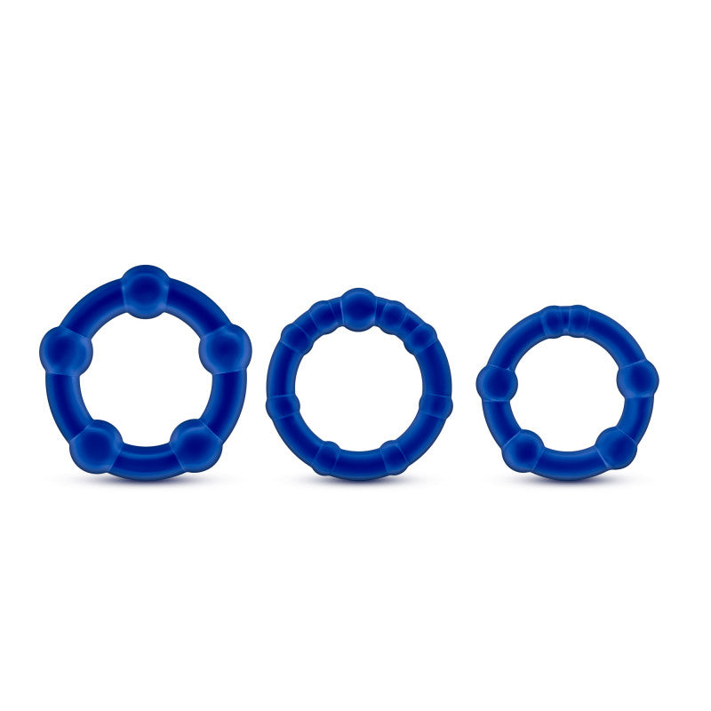 Stay  Beaded Rings - 3 Pack - Blue