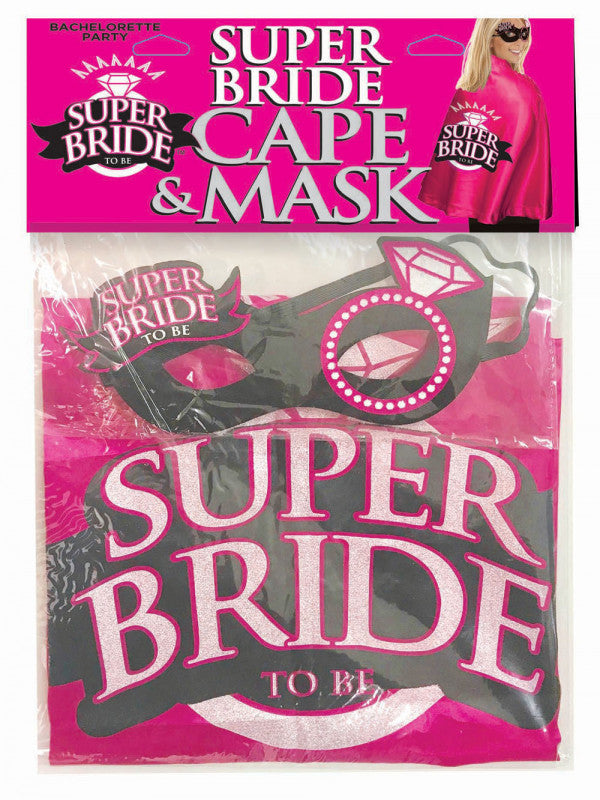 Super Bride Cape and Mask - Hot Pink/black
