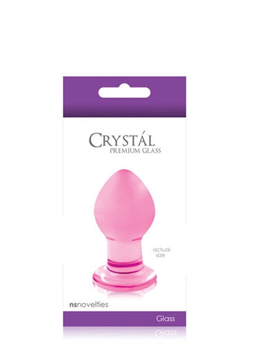 Crystal Premium Glass Plug - Small - Clear Pink