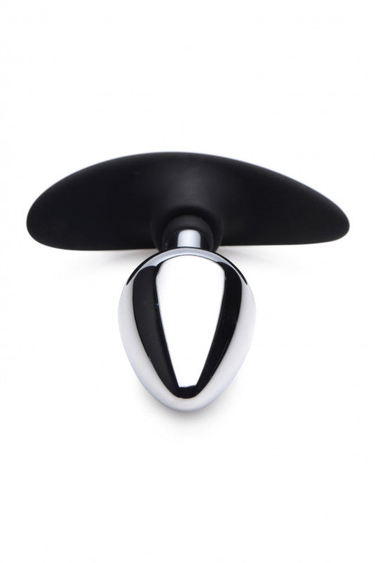 Dark Invader Metal and Silicone Anal Plug - Medium