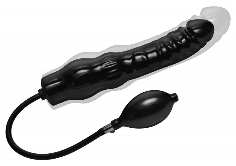 Inflatable 11-Inch Super Dong - Black