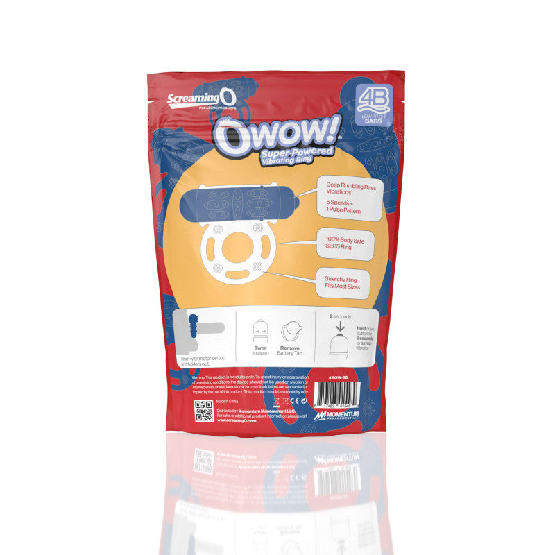 Screaming O 4b - Owow Super Powered Vibrating Ring - Blueberry
