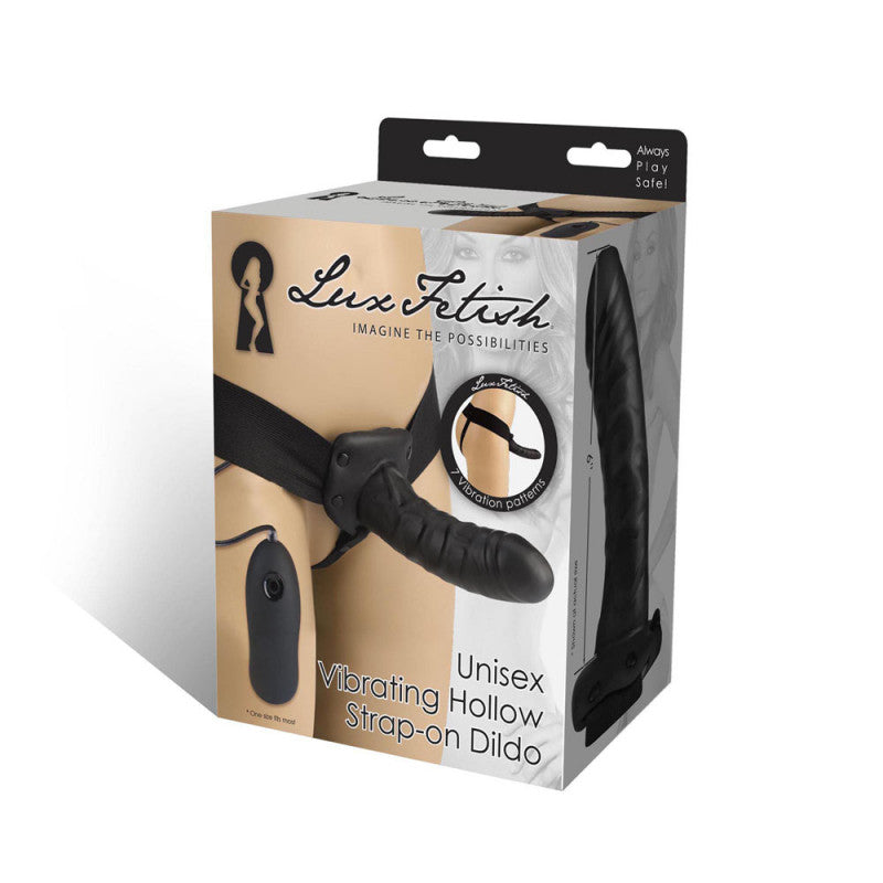 Lux Fetish Unisex Vibrating Hollow Strap-on