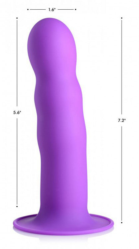 Squeeze It Squeezable Wavy Dildo - Purple