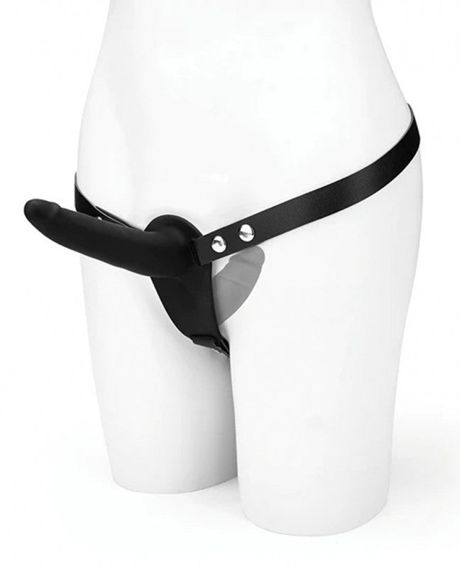 Silicone Strap on Harness  With Internal  Penetration - Black