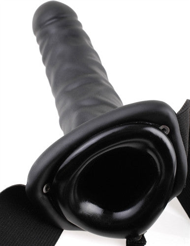 Fetish Fantasy Series 8-Inch Vibrating Hollow Strap-on - Black