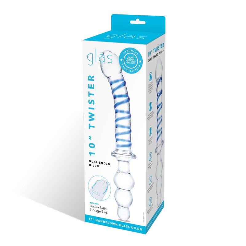 10 Inch Twister Dual-Ended  - Clear/blue