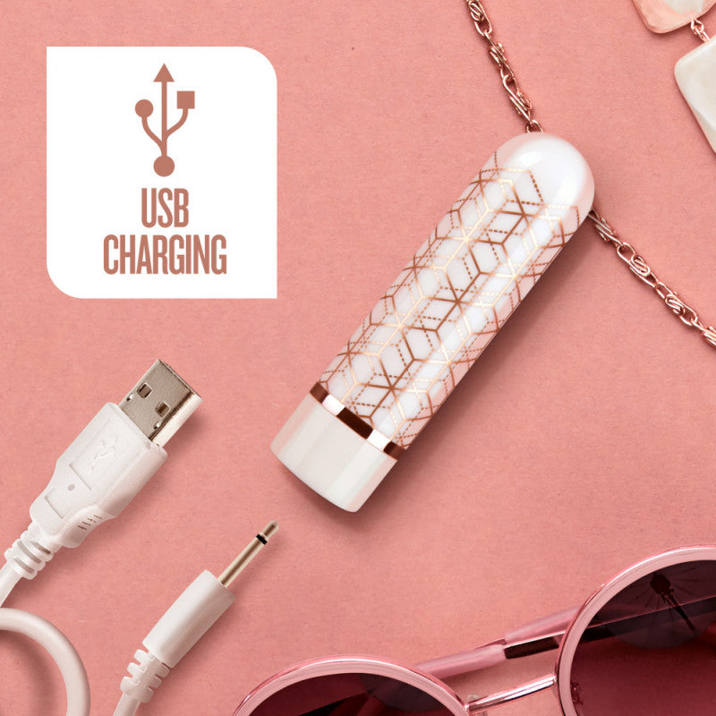 The Collection - Glitzy Geo - Rechargeable Bullet  - Rose Gold