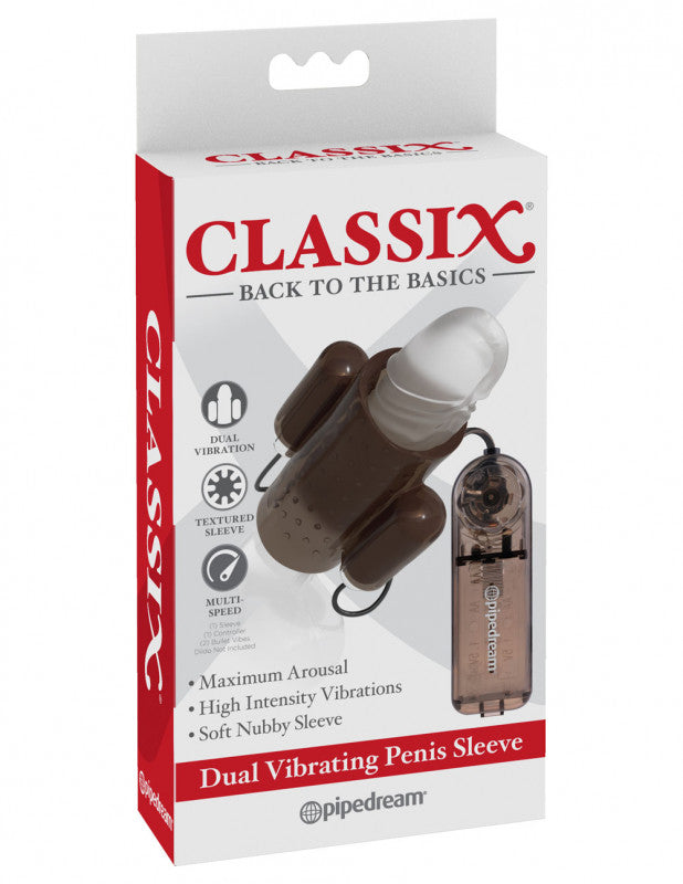 Dual Vibrating  Sleeve - Smoke