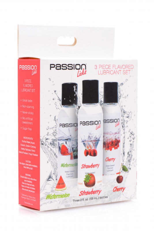 Passion Licks 3 Piece Flavored Lube Set