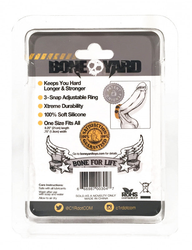 Boneyard Silicone  Strap 3 - Snap Ring - Yellow