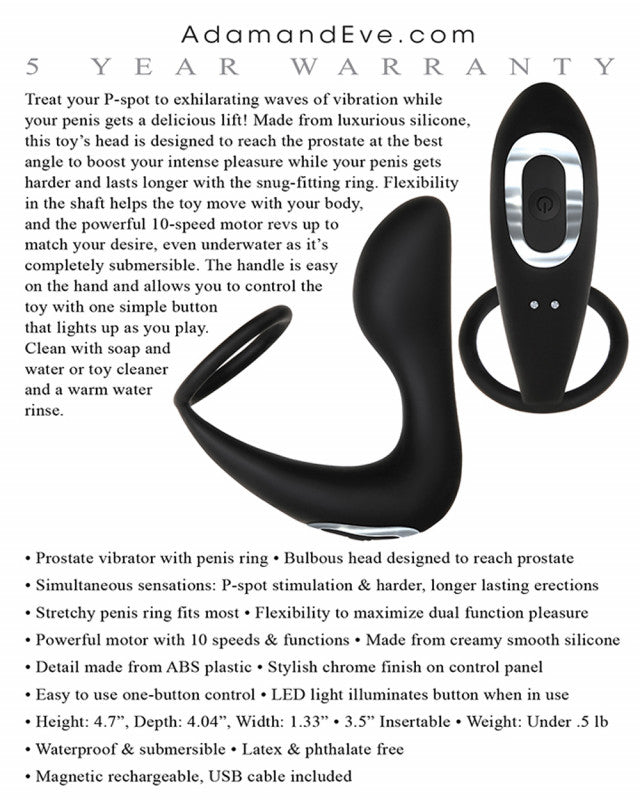 Adam's Rechargeable Prostate Pleaser and C- Ring
