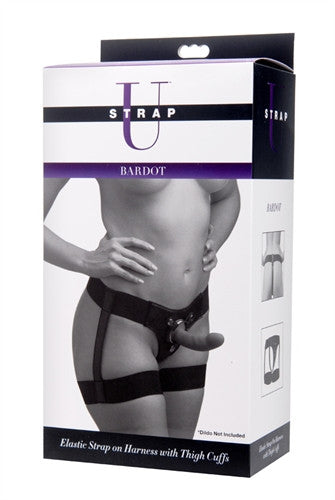 Bardot Elastic Strap-on Harness With Thigh Cuffs