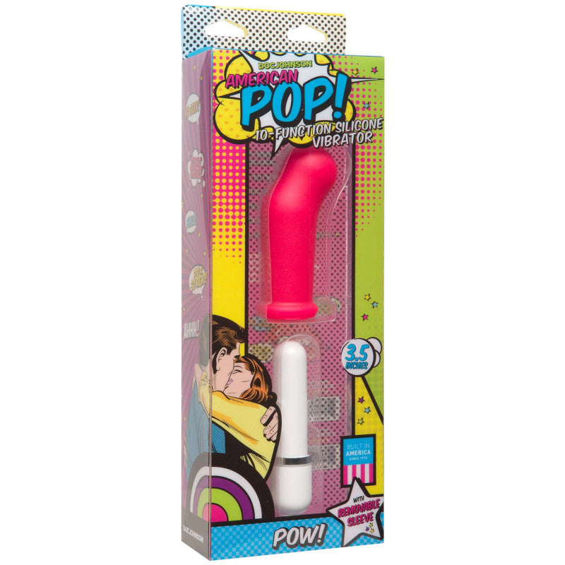 American Pop! Pow! 10 Function Silicone Vibrator - Pink