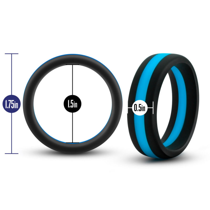 Performance - Silicone Go Pro  Ring -  Black/blue/black