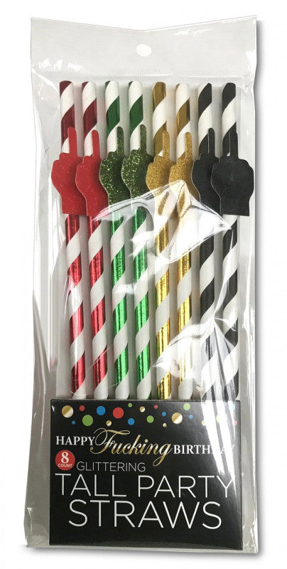 Happy Fing Birthday Tall Party Straws