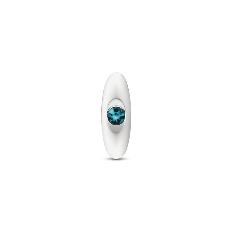 Cheeky Charms - Silver Metal Butt Plug Kit - Clear/ Teal