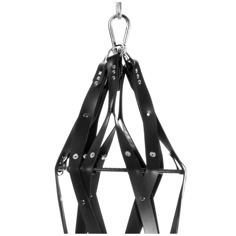 Hanging Rubber Strap Cage - Black